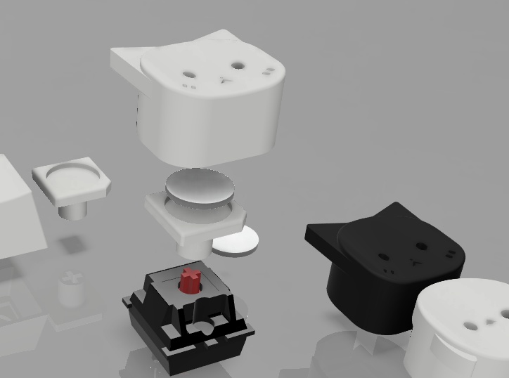 着脱式キーキャップ LuminouShift 黒猫 / 白猫 / シマエナガ