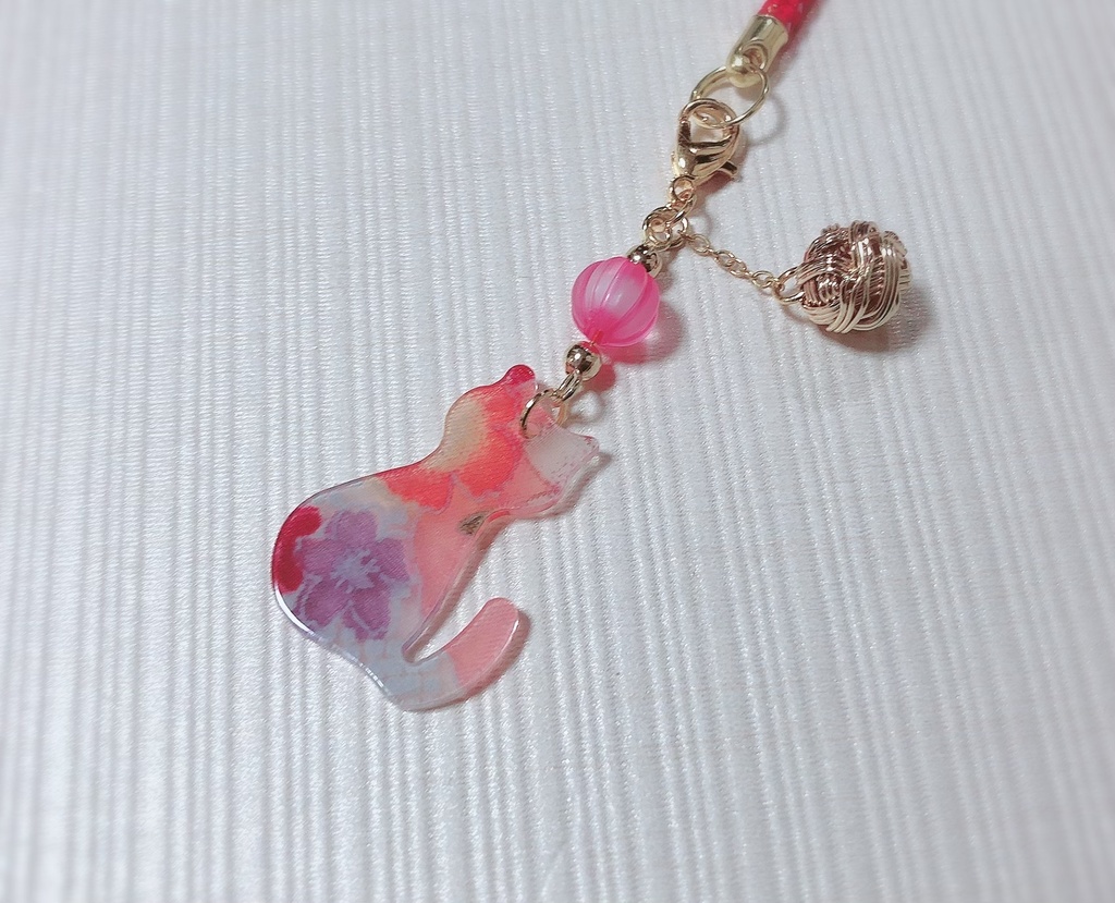 和風にゃんこのキーホルダー