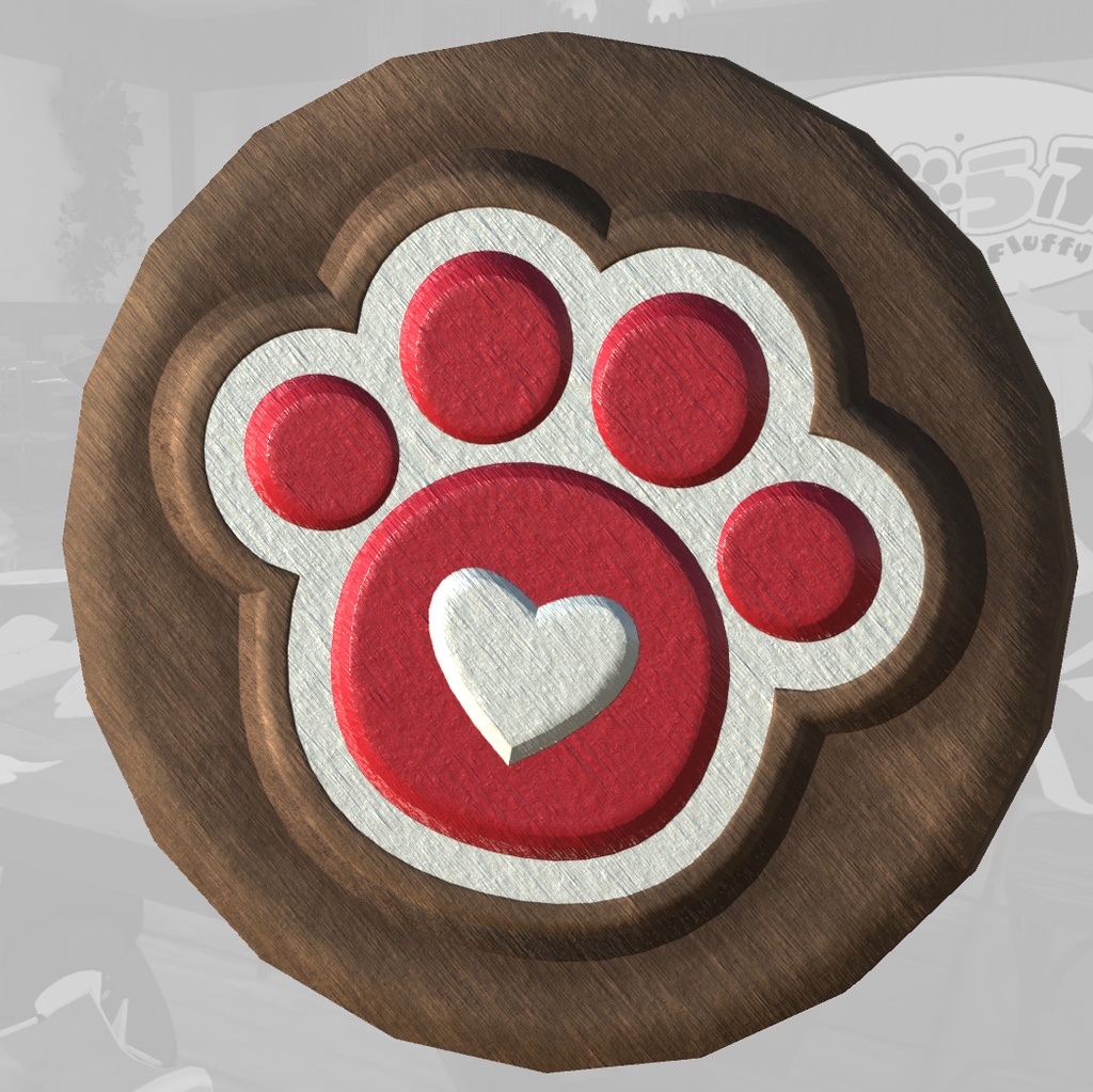 【VRChat】もふらふ公式缶バッジ【3Dモデル】