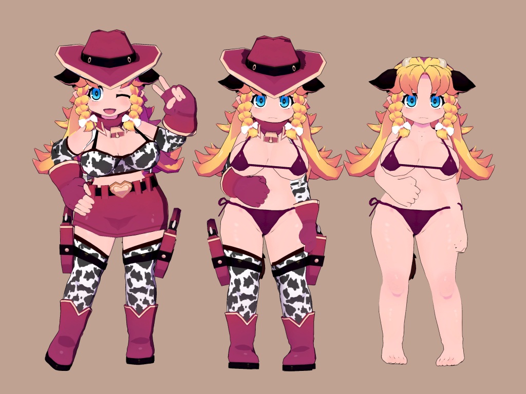 Multipurpose 3D cowgirl model Ricotta 多目的3Dカウガールモデル リコッタ