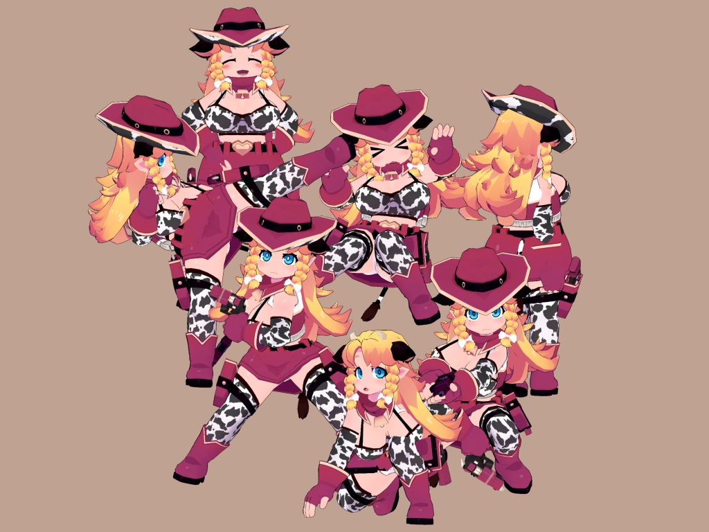 Multipurpose 3D cowgirl model Ricotta 多目的3Dカウガールモデル リコッタ