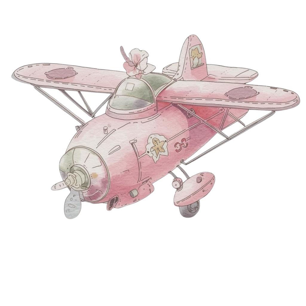 「ピンクの大人可愛い水彩旅行クリップアート23選|PNG形式」