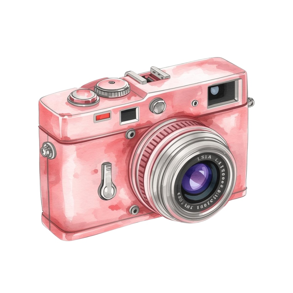 「ピンクの大人可愛い水彩旅行クリップアート23選|PNG形式」