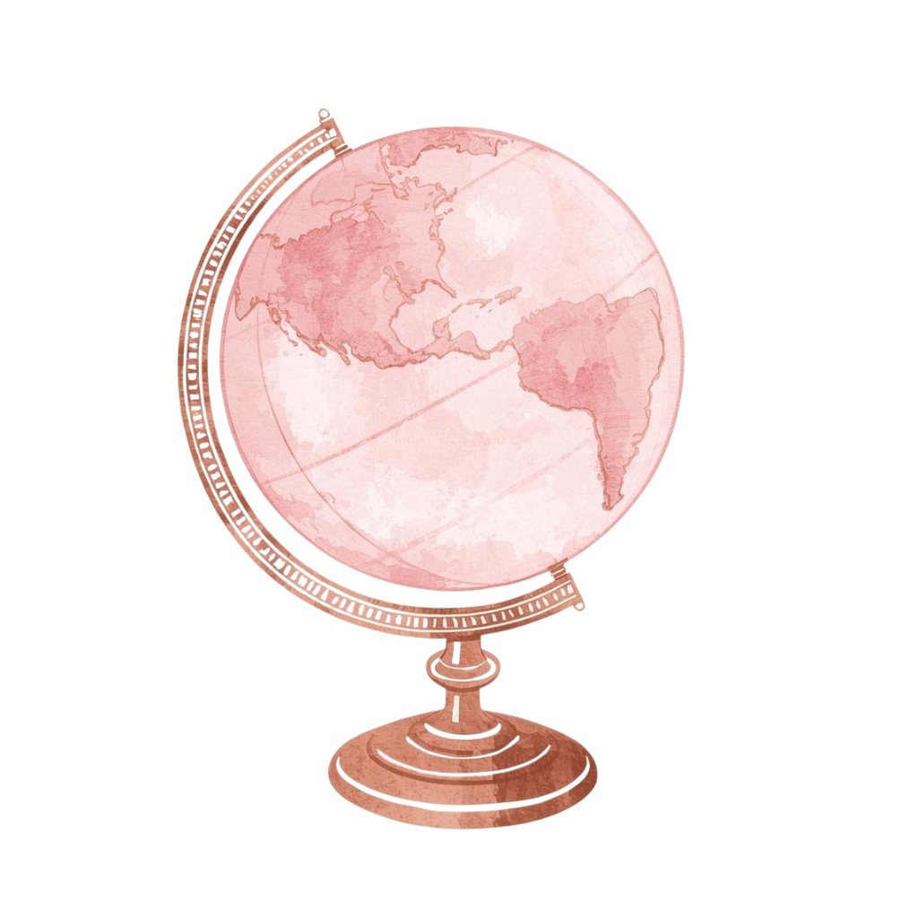 「ピンクの大人可愛い水彩旅行クリップアート23選|PNG形式」