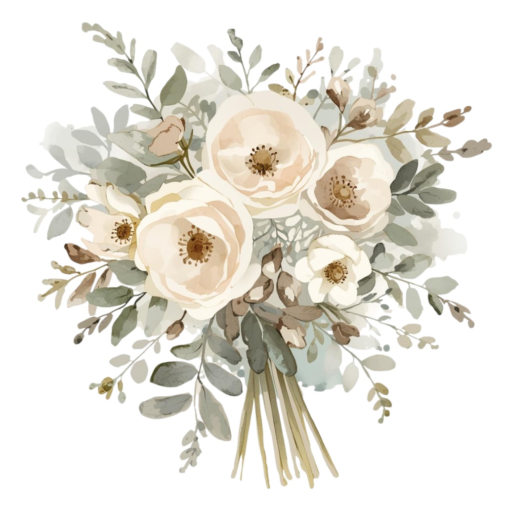 淡い水彩ウェディング クリップアート素材31セット|PNG透明背景|結婚式デザイン素材