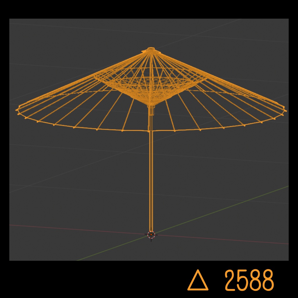 和傘 3Dモデル【VRC使用想定】
