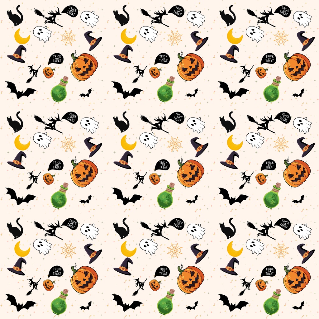 【ハロウィン】かわいいデジタルペーパー5枚セット|3600×3600px
