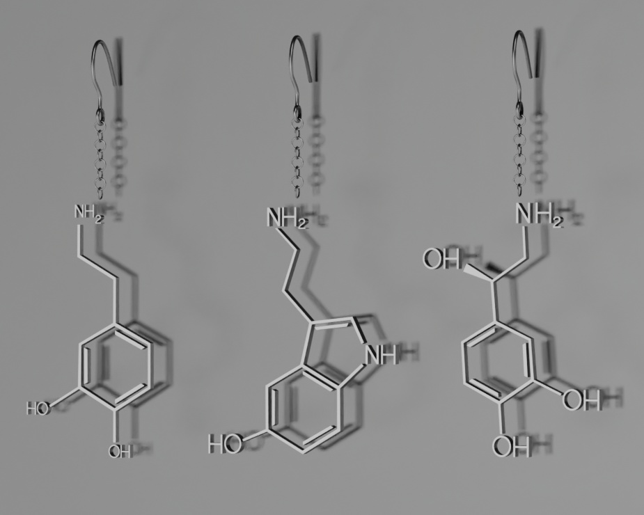 【VRChat想定】構造式アクセサリー ピアス&ネックレス各7種セット