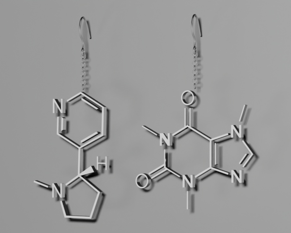 【VRChat想定】構造式アクセサリー ピアス&ネックレス各7種セット