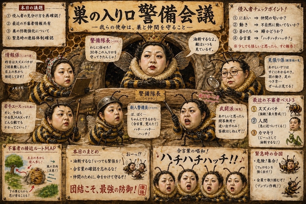 にぎやか人面ハチ社会ポスター10枚セット(高解像度デジタル画像)