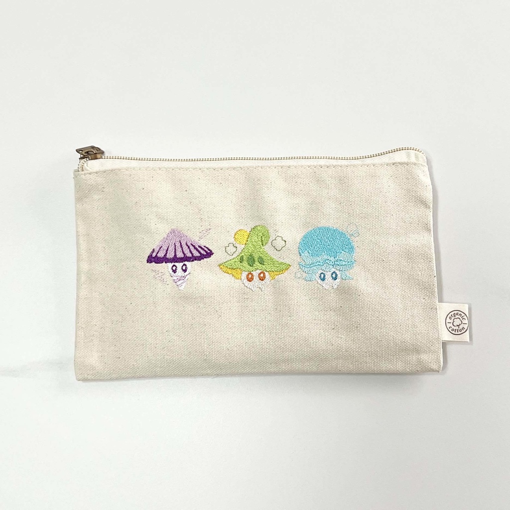 キノコン　刺繍ポーチ