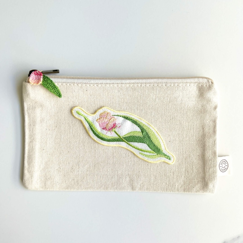 レインボーローズ　刺繍ポーチ
