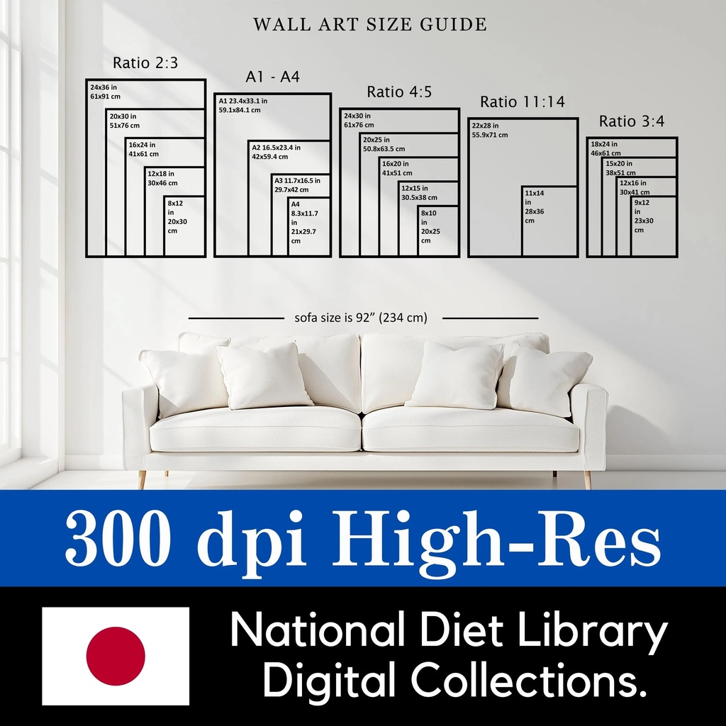 菖蒲ボタニカルアート 壁掛けインテリア|和風ヴィンテージプリント 即時ダウンロード