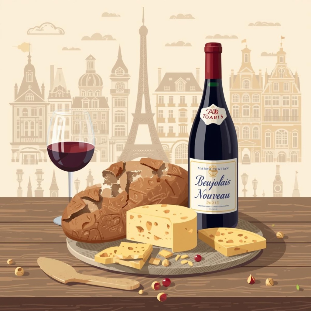 ボジョレーヌーボーをテーマにしたクリップアート素材 17セット PNG背景透過