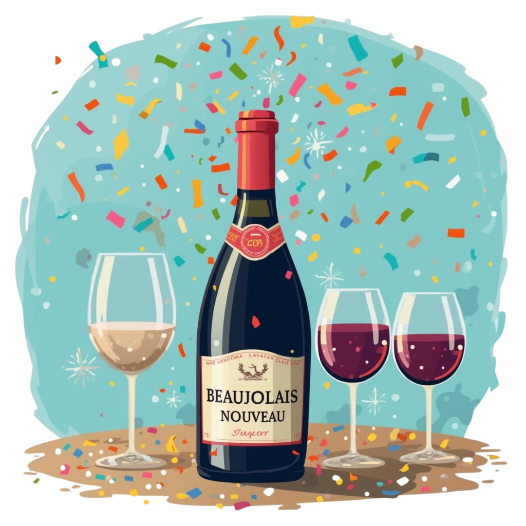 ボジョレーヌーボーをテーマにしたクリップアート素材 17セット PNG背景透過