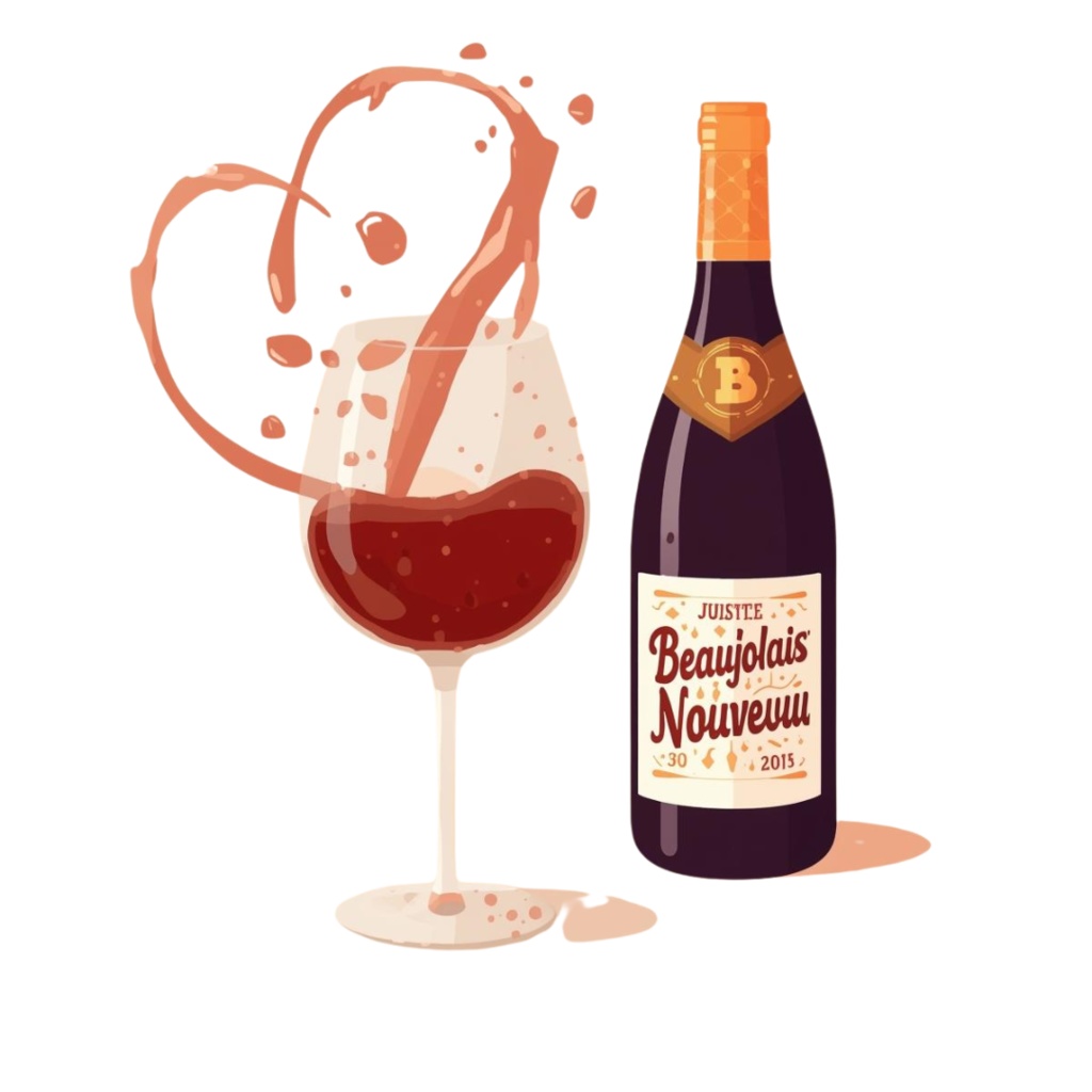 ボジョレーヌーボーをテーマにしたクリップアート素材 17セット PNG背景透過