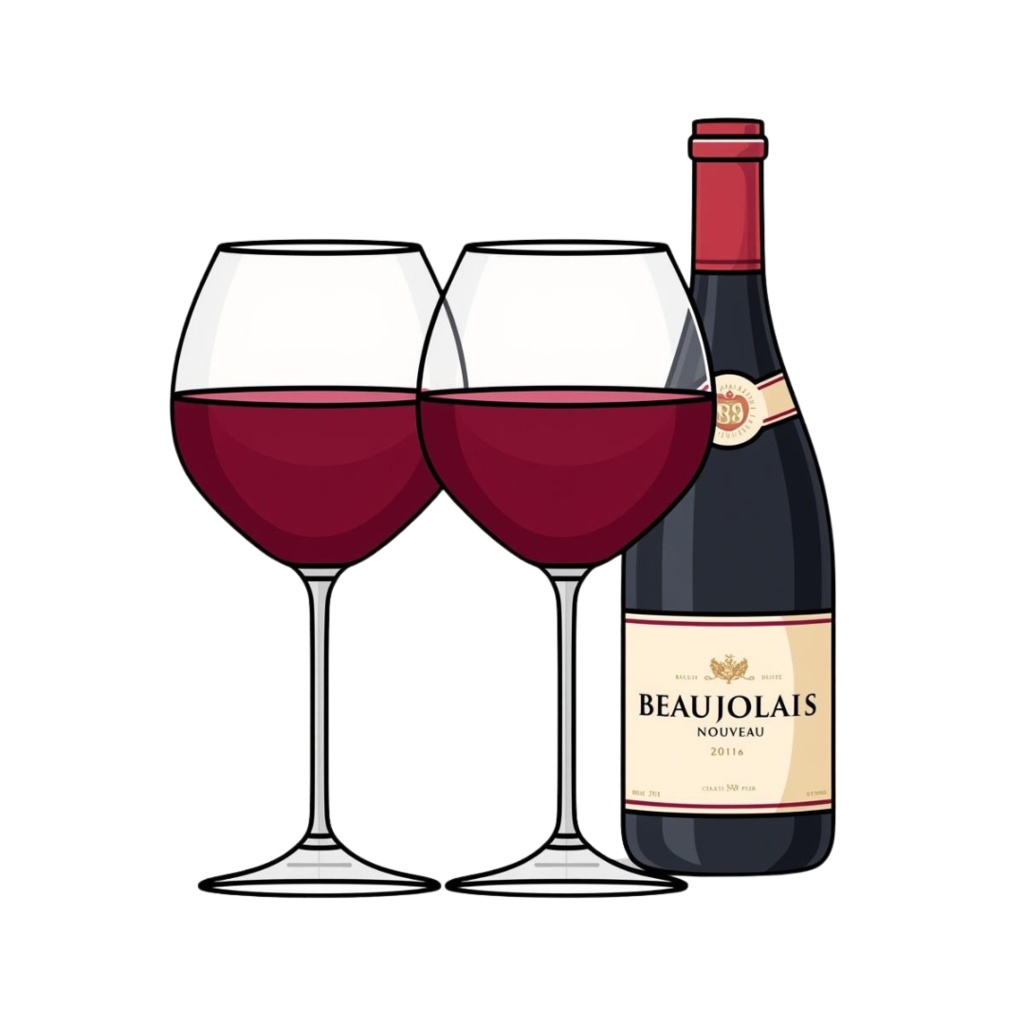 ボジョレーヌーボーをテーマにしたクリップアート素材 17セット PNG背景透過