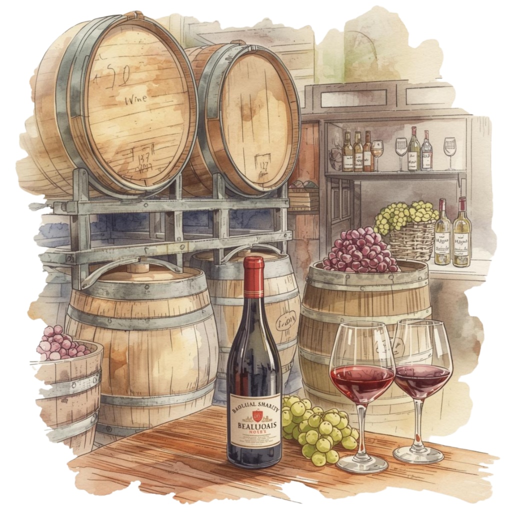 ボジョレーヌーボーをテーマにしたクリップアート素材 17セット PNG背景透過