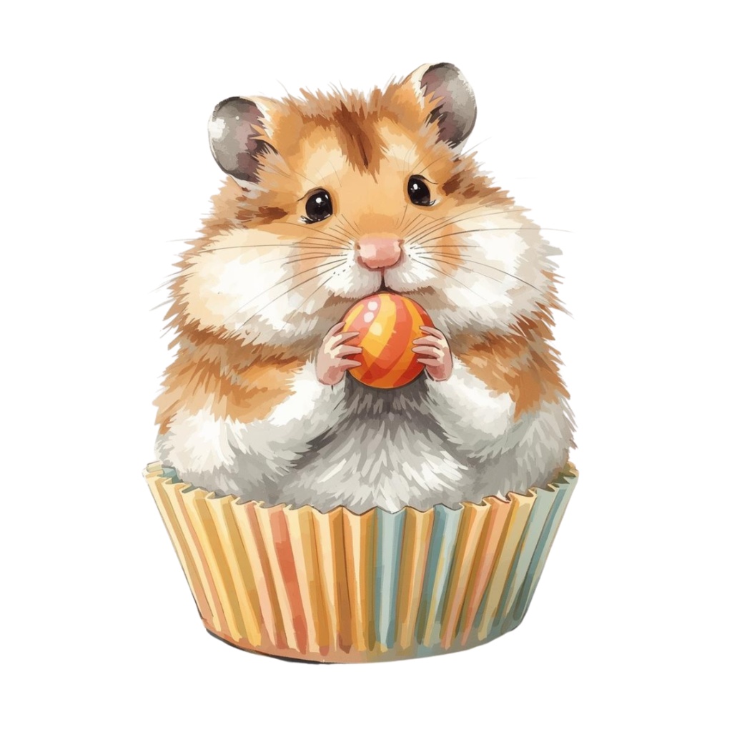 かわいいハムスターのクリップアートセット Part.2 9種 PING形式(背景透過