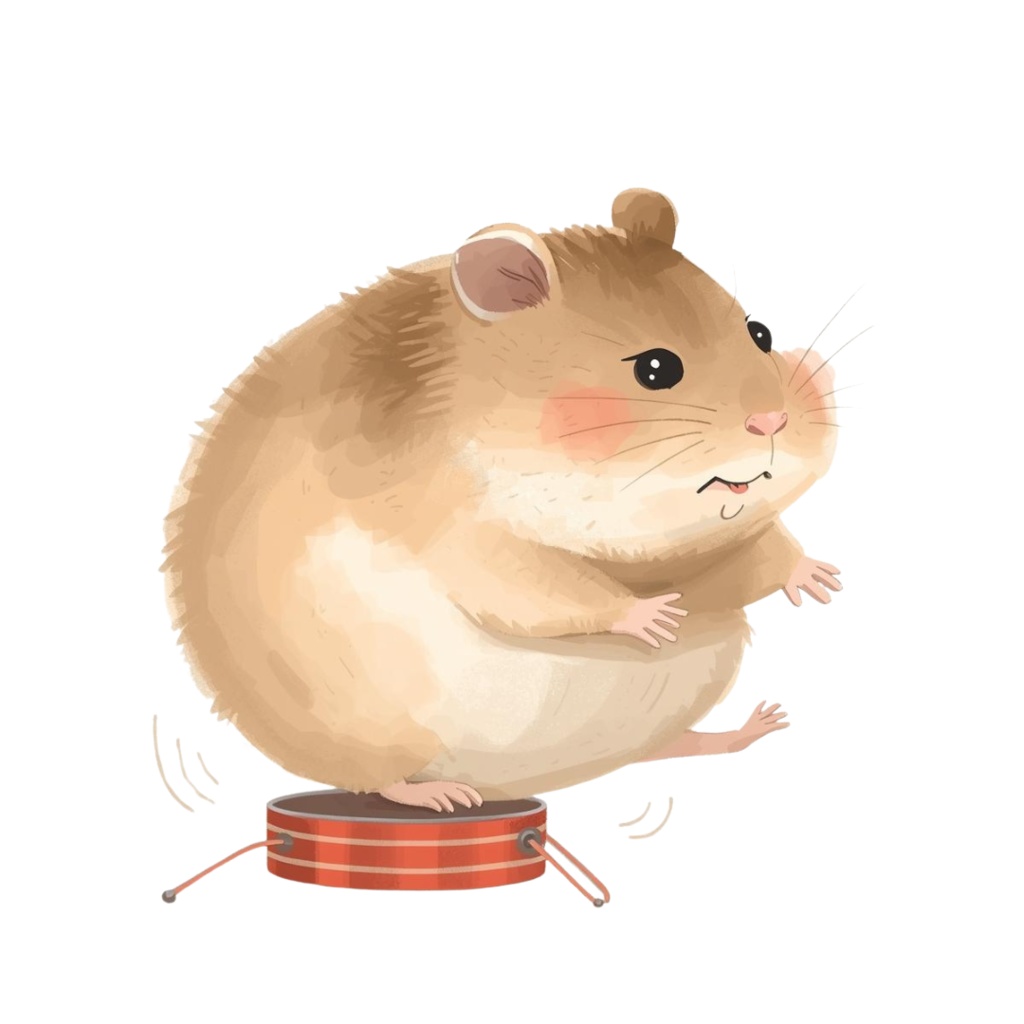 かわいいハムスターのクリップアートセット Part.1 9種 PING形式(背景透過)