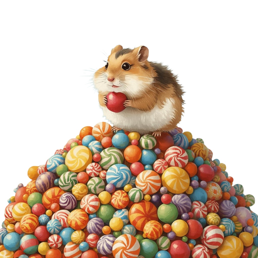 かわいいハムスターのクリップアートセット Part.1 9種 PING形式(背景透過)