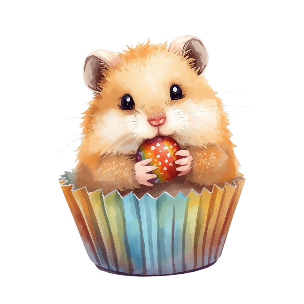 かわいいハムスターのクリップアートセット Part.1 9種 PING形式(背景透過)