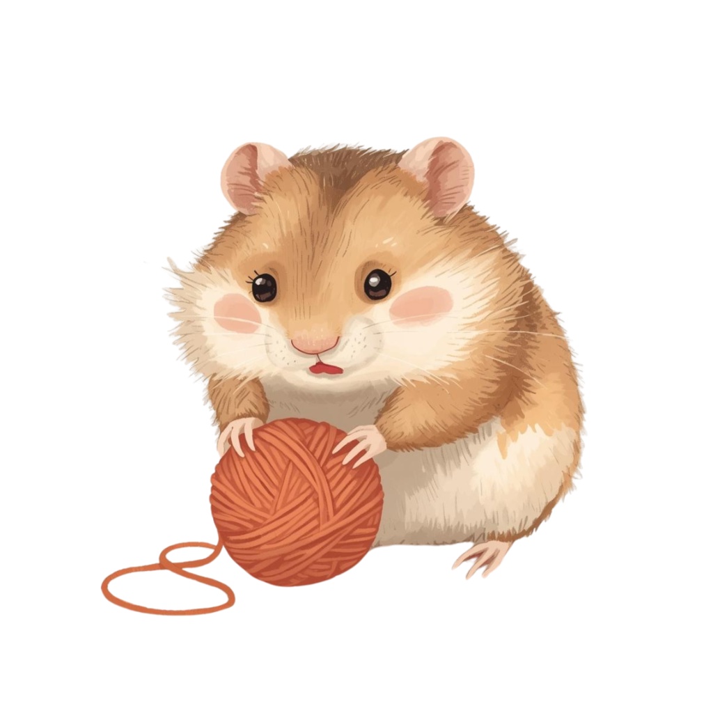 かわいいハムスターのクリップアートセット Part.1 9種 PING形式(背景透過)