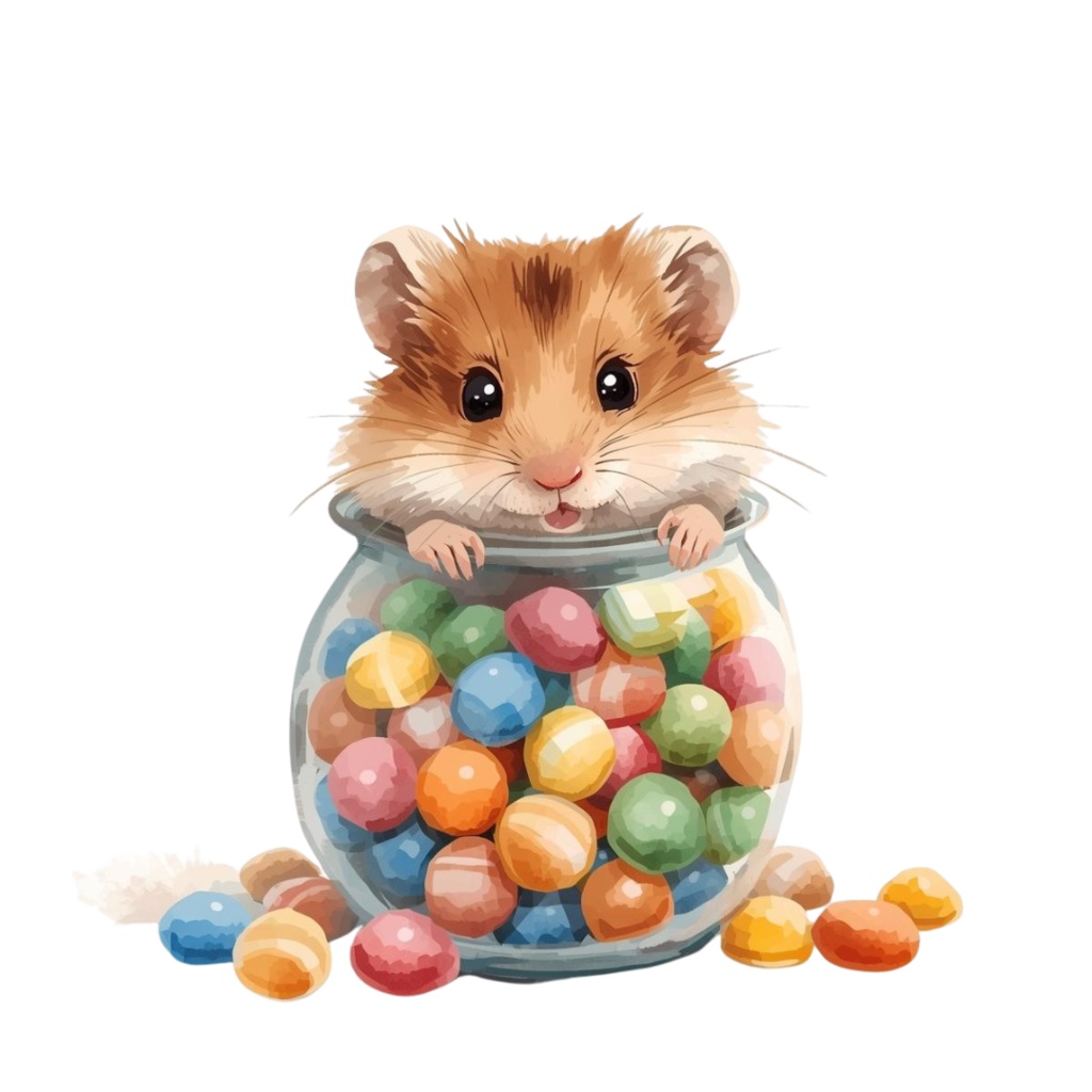 かわいいハムスターのクリップアートセット Part.1 9種 PING形式(背景透過)