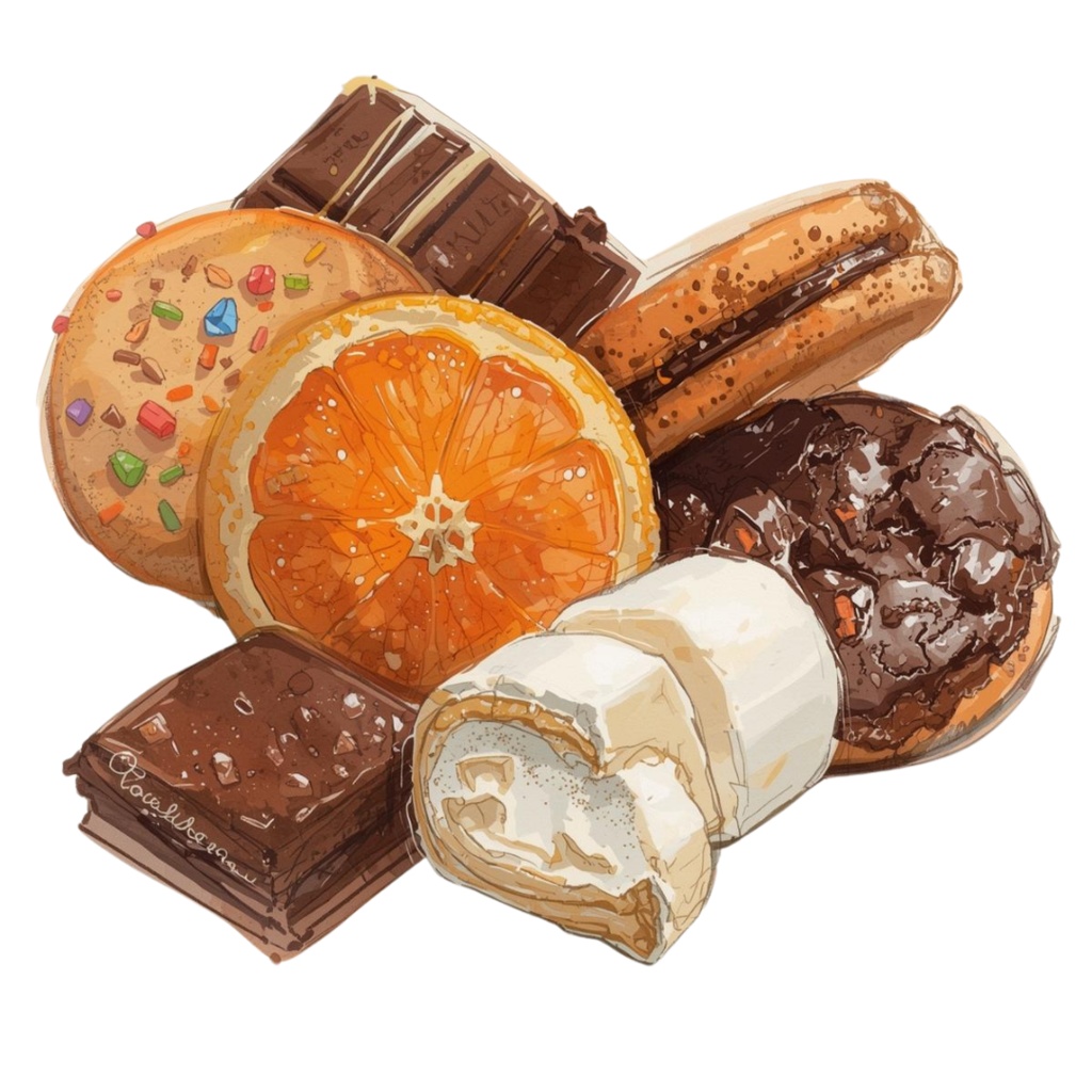 バレンタインにも使えるチョコ好きさんのためのチョコレートクリップアート素材セット1 PNG形式(背景透過)39種