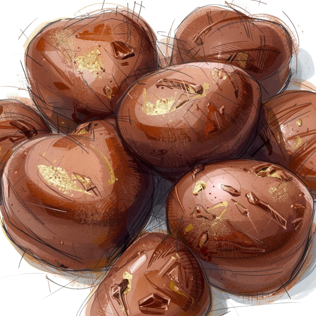 バレンタインにも使えるチョコ好きさんのためのチョコレートクリップアート素材セット1 PNG形式(背景透過)39種