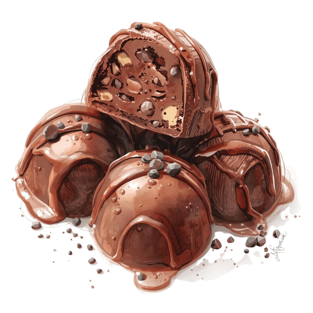 チョコ好きさんのためのチョコレートクリップアート素材セット4 PNG形式(背景透過)34種