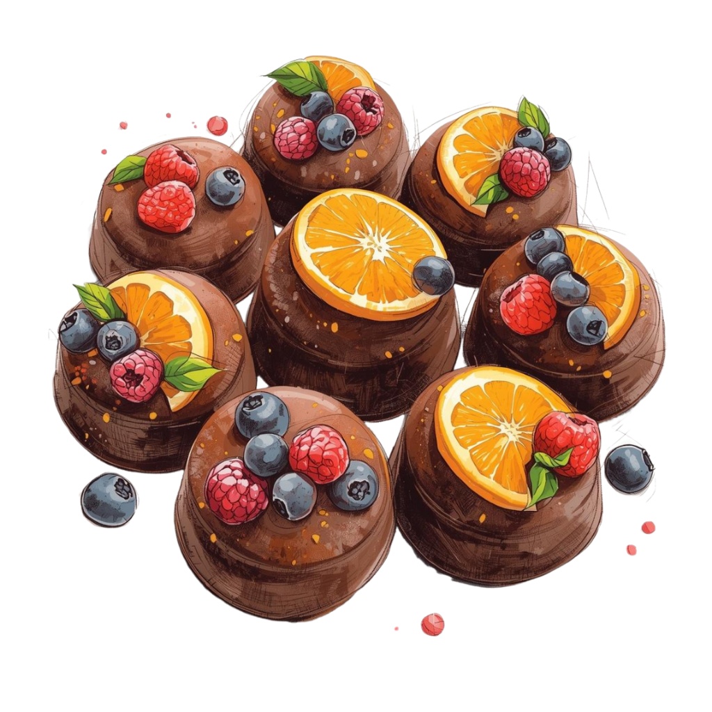 チョコ好きさんのためのチョコレートクリップアート素材セット4 PNG形式(背景透過)34種