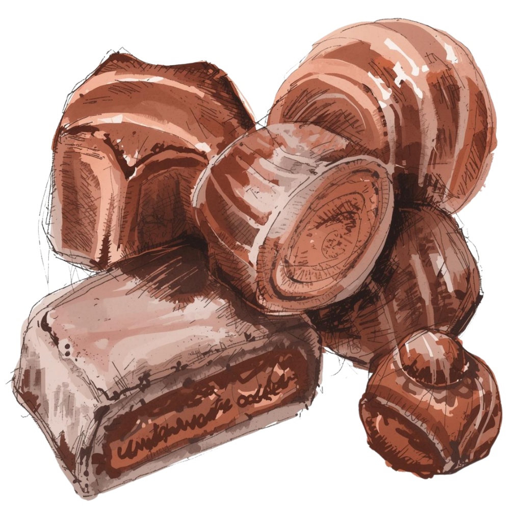 チョコ好きさんのためのチョコレートクリップアート素材セット4 PNG形式(背景透過)34種