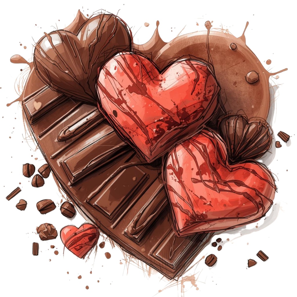 チョコ好きさんのためのチョコレートクリップアート素材セット4 PNG形式(背景透過)34種