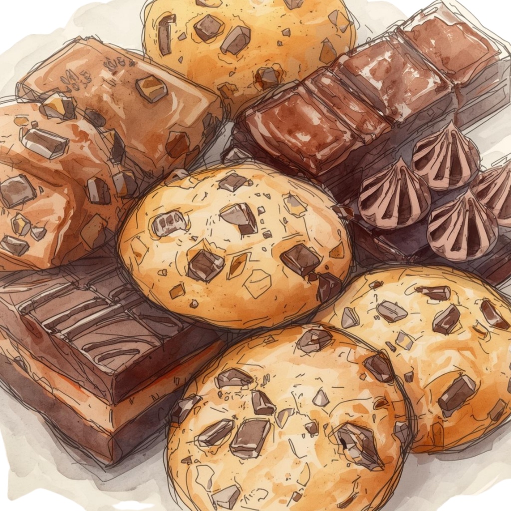 チョコ好きさんのためのチョコレートクリップアート素材セット4 PNG形式(背景透過)34種