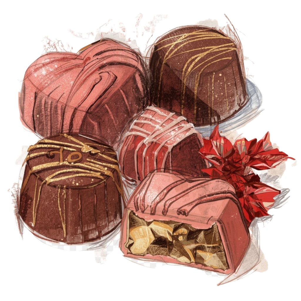 チョコ好きさんのためのチョコレートクリップアート素材セット2 PNG形式(背景透過)39種