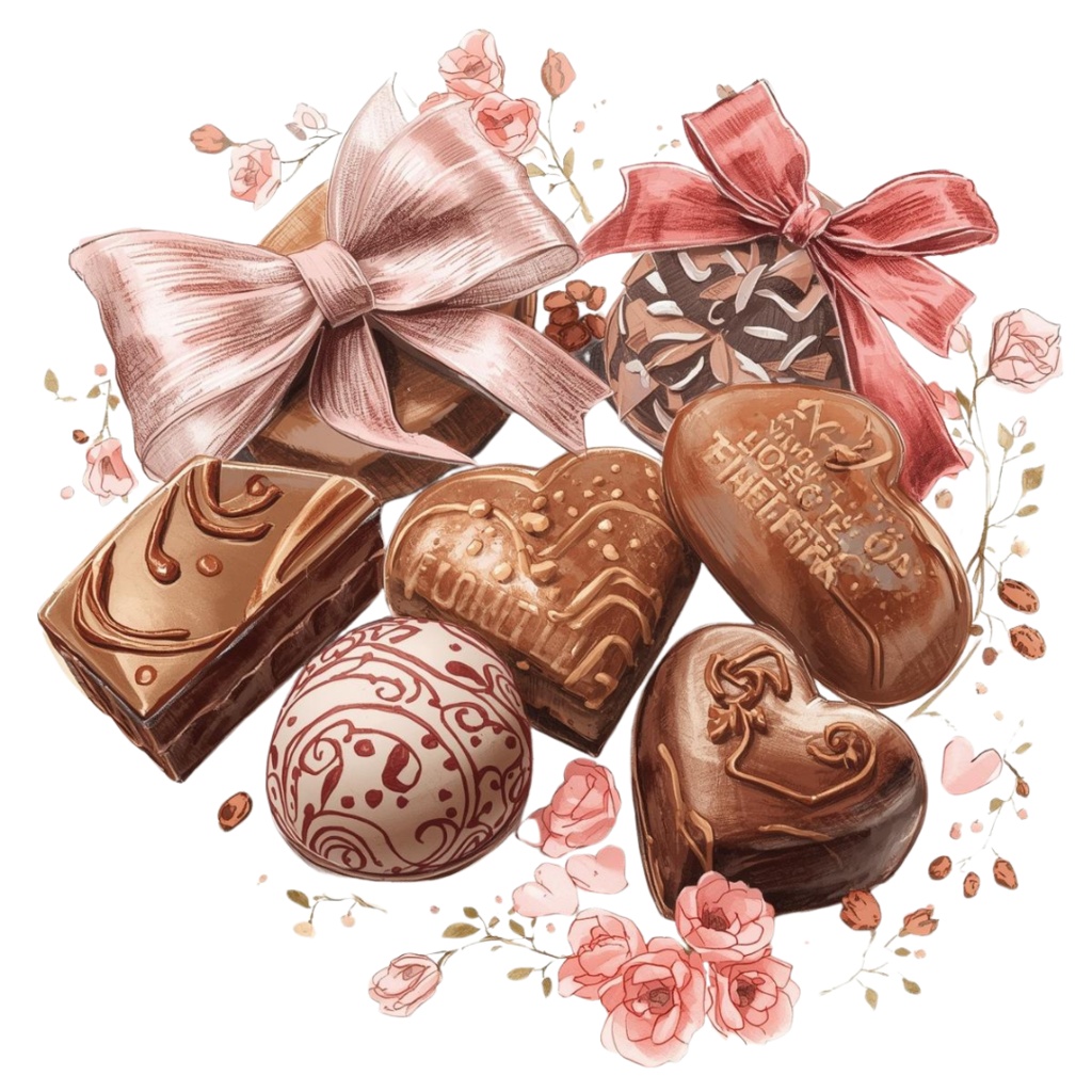 チョコ好きさんのためのチョコレートクリップアート素材セット2 PNG形式(背景透過)39種