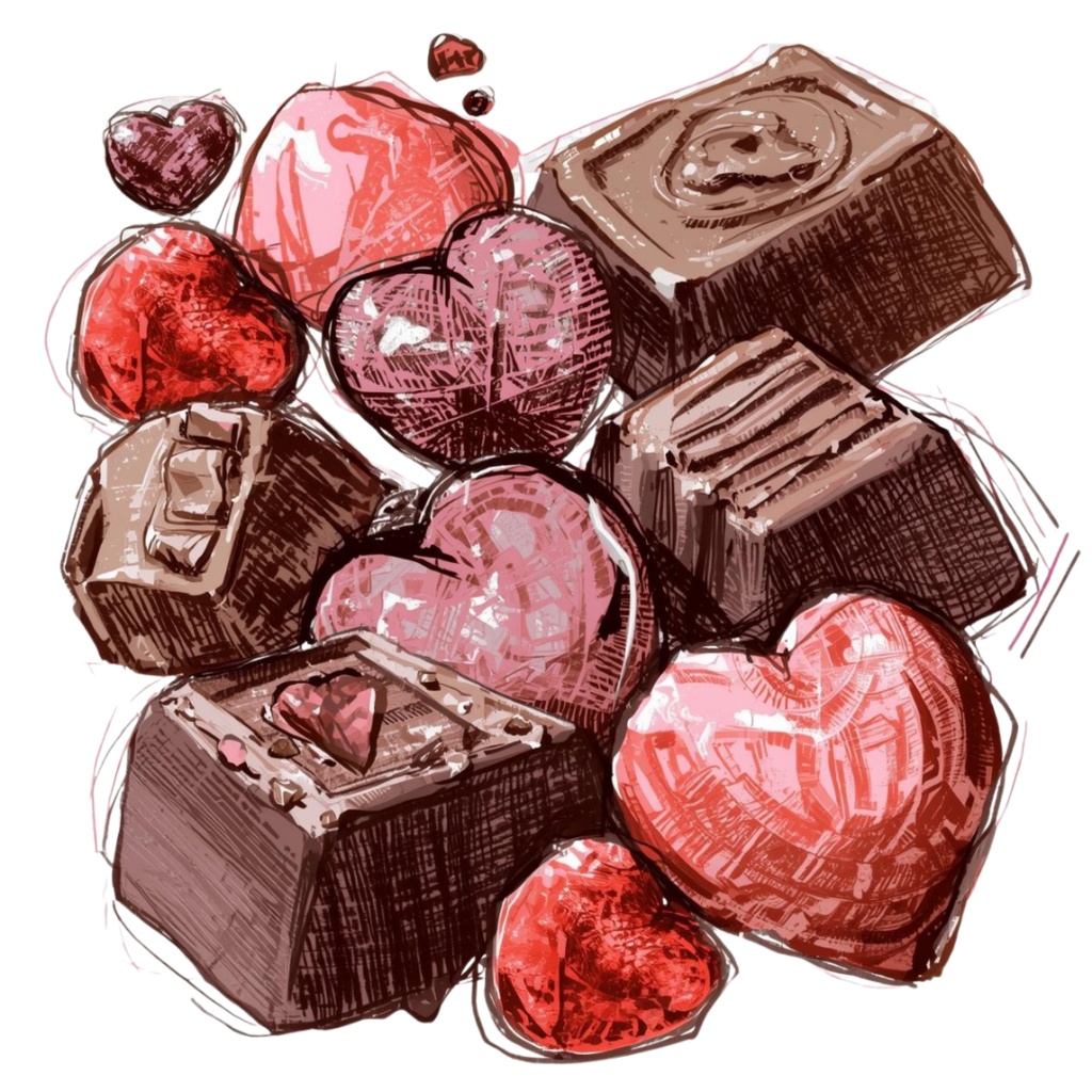 チョコ好きさんのためのチョコレートクリップアート素材セット2 PNG形式(背景透過)39種