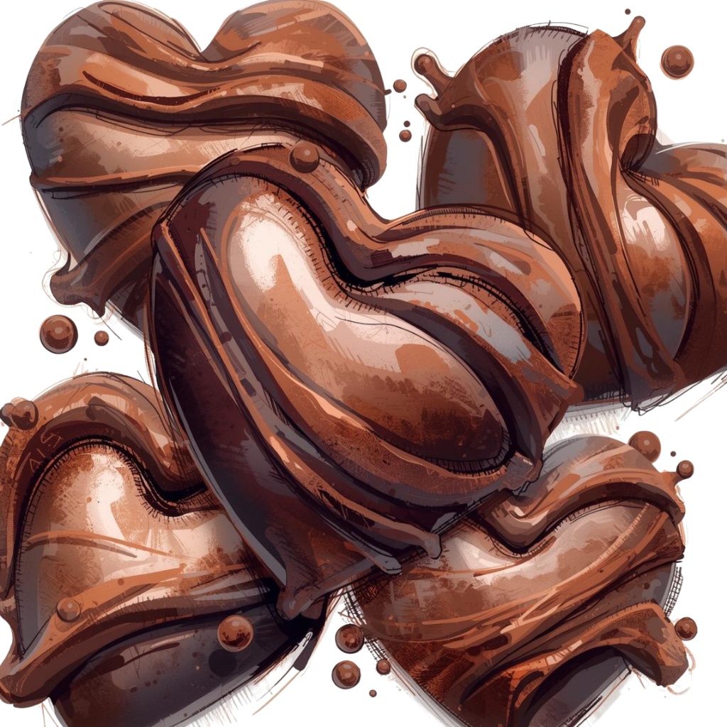 チョコ好きさんのためのチョコレートクリップアート素材セット2 PNG形式(背景透過)39種