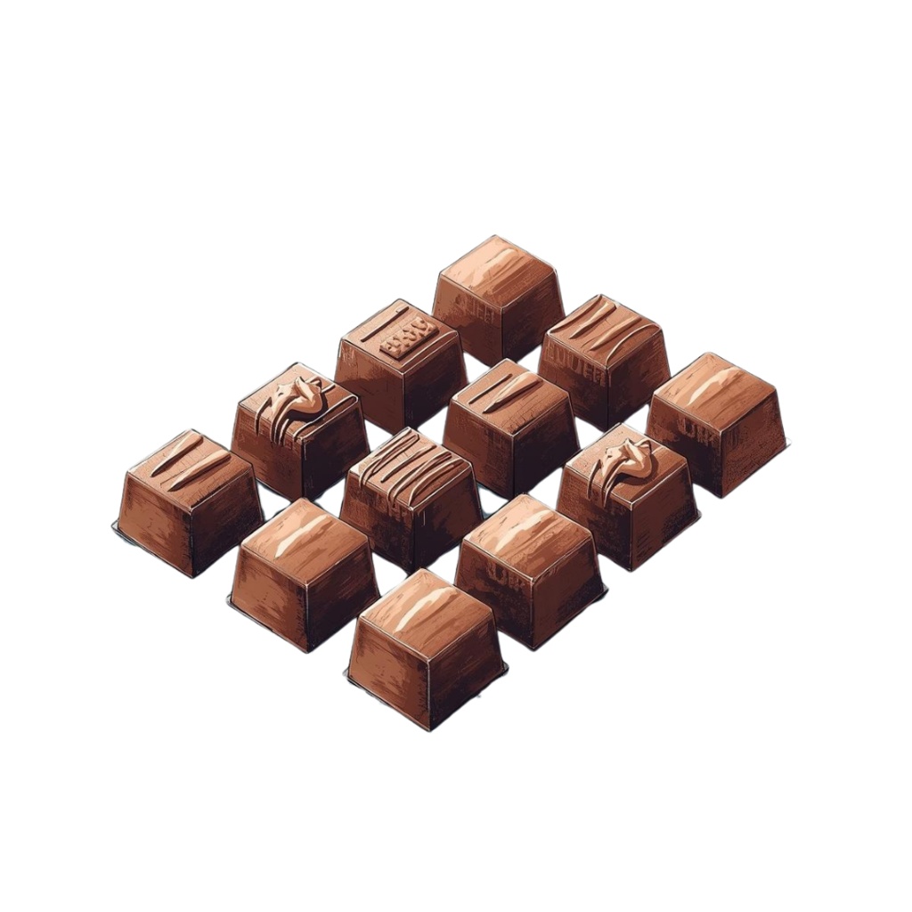 チョコ好きさんのためのチョコレートクリップアート素材セット2 PNG形式(背景透過)39種