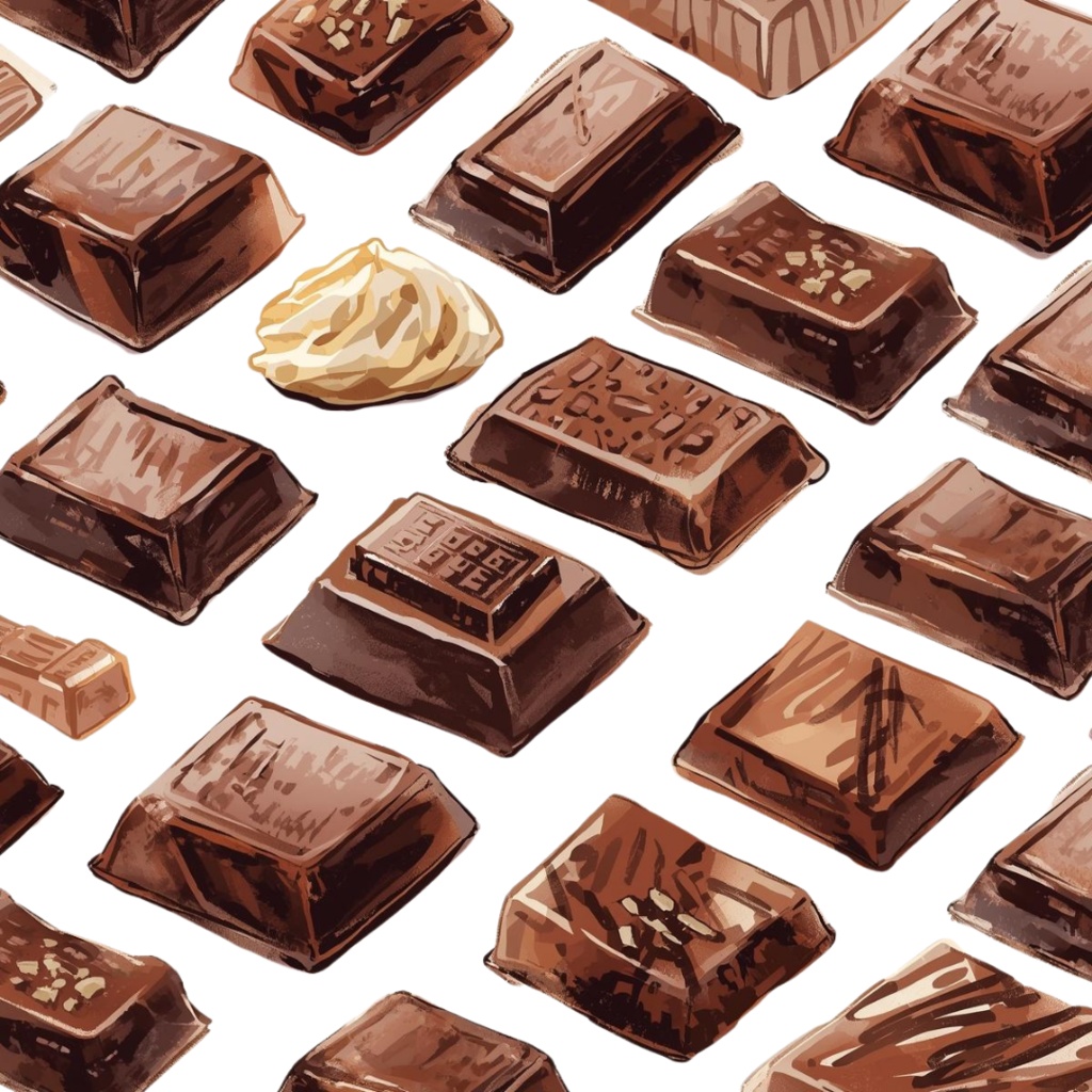 チョコ好きさんのためのチョコレートクリップアート素材セット2 PNG形式(背景透過)39種