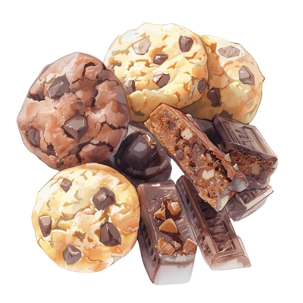 チョコ好きさんのためのチョコレートクリップアート素材セット2 PNG形式(背景透過)39種