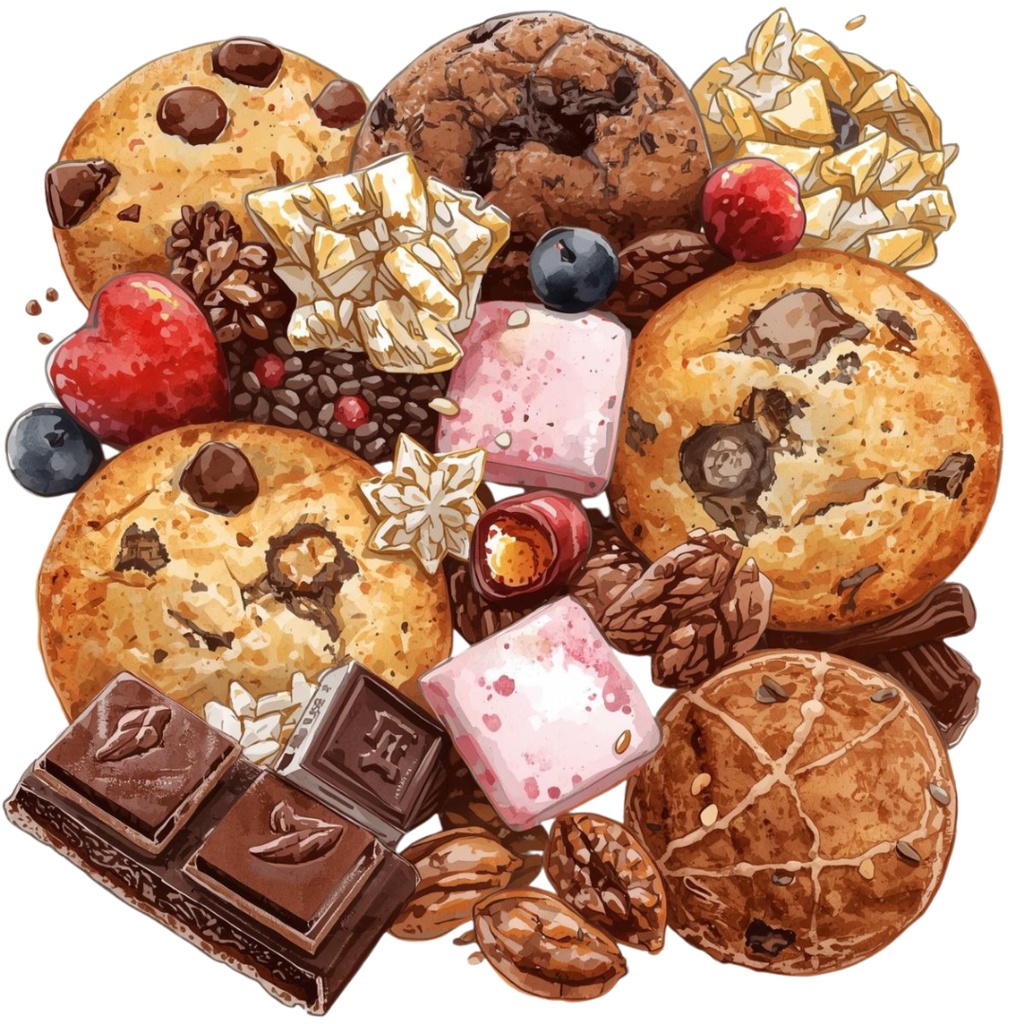 チョコ好きさんのためのチョコレートクリップアート素材セット2 PNG形式(背景透過)39種