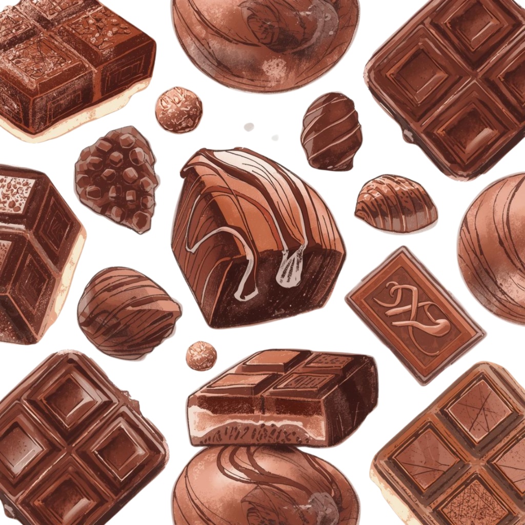 チョコ好きさんのためのチョコレートクリップアート素材セット3 PNG形式(背景透過)39種