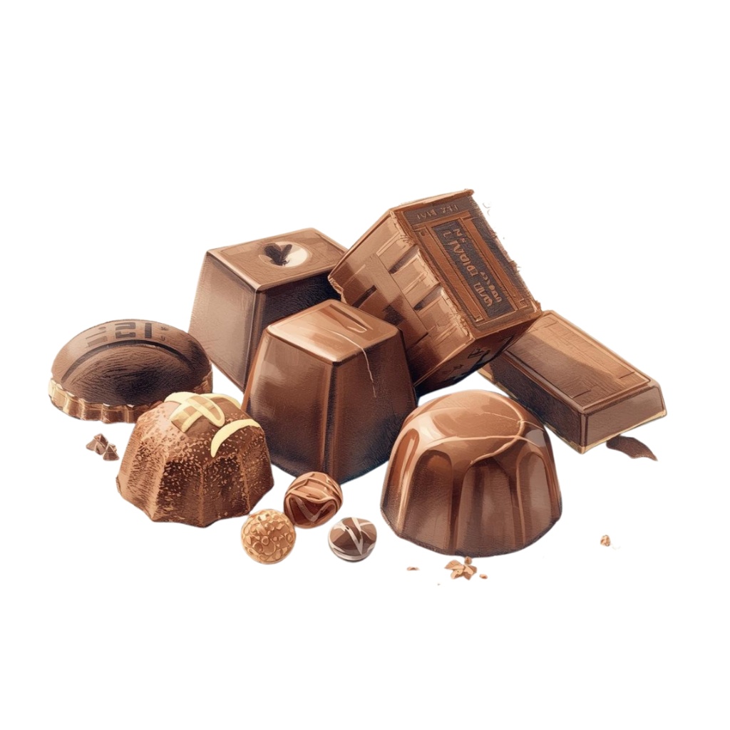 チョコ好きさんのためのチョコレートクリップアート素材セット3 PNG形式(背景透過)39種