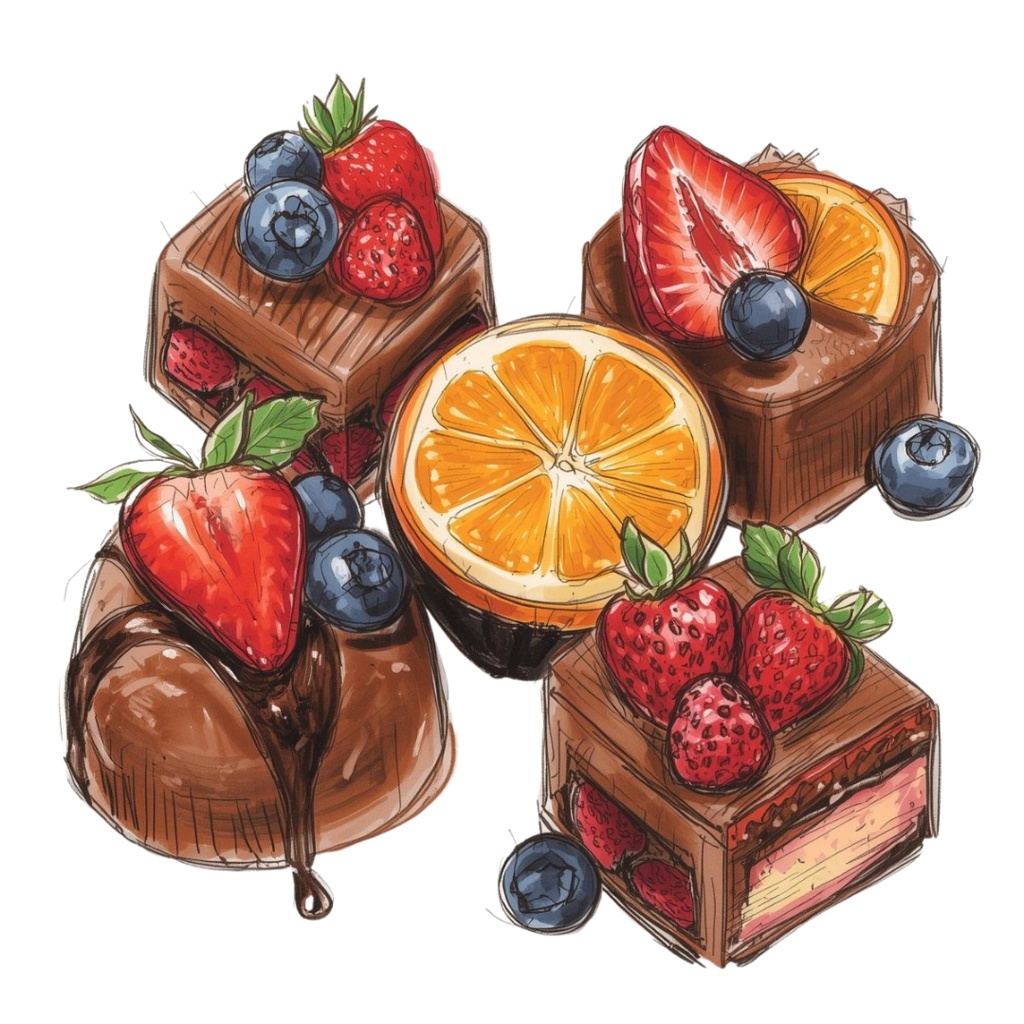 チョコ好きさんのためのチョコレートクリップアート素材セット3 PNG形式(背景透過)39種