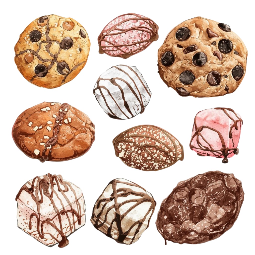 チョコ好きさんのためのチョコレートクリップアート素材セット3 PNG形式(背景透過)39種