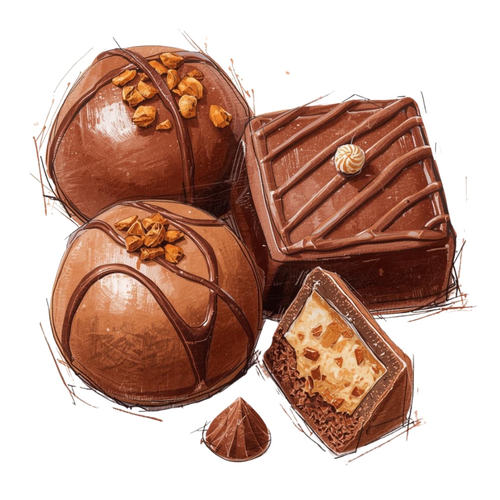 チョコ好きさんのためのチョコレートクリップアート素材セット3 PNG形式(背景透過)39種