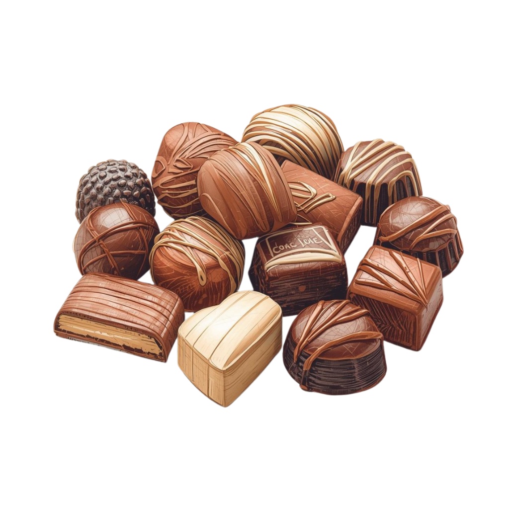 チョコ好きさんのためのチョコレートクリップアート素材セット3 PNG形式(背景透過)39種