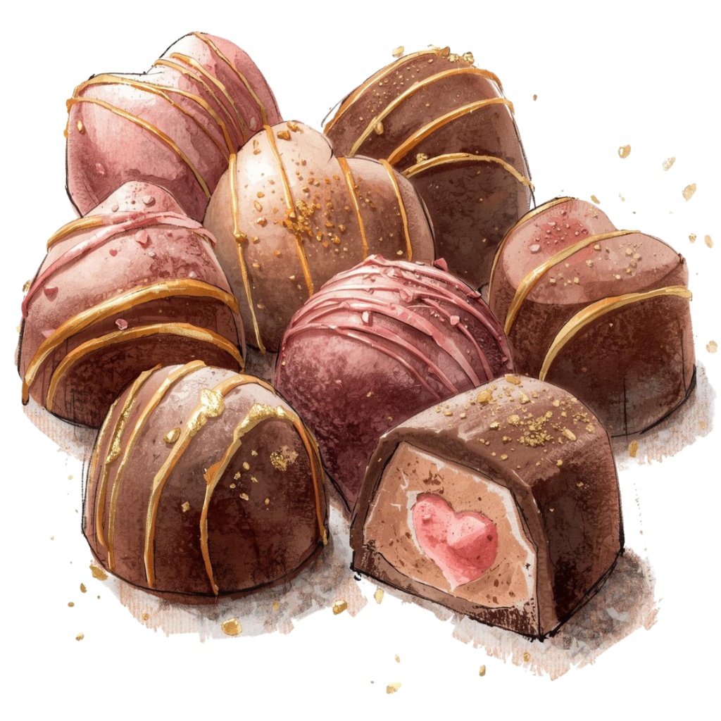 チョコ好きさんのためのチョコレートクリップアート素材セット3 PNG形式(背景透過)39種